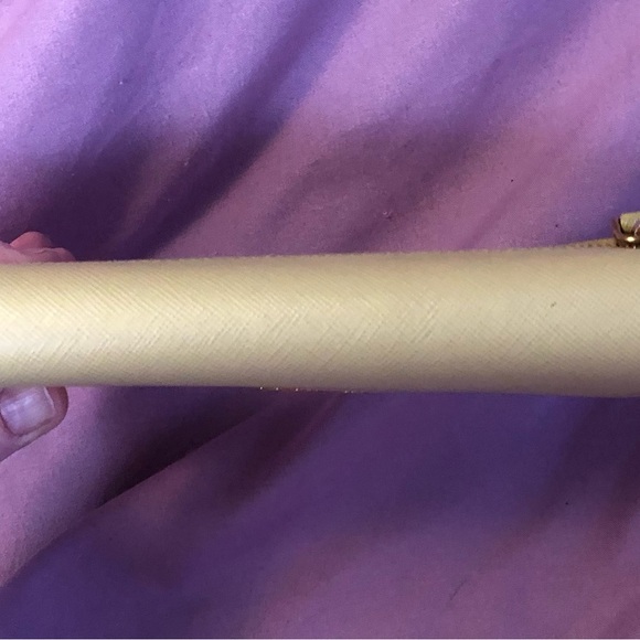 PRADA! Butter cream yellow with gold logo and trim Saffiano Leather Long Wallet - Picture 8 of 16